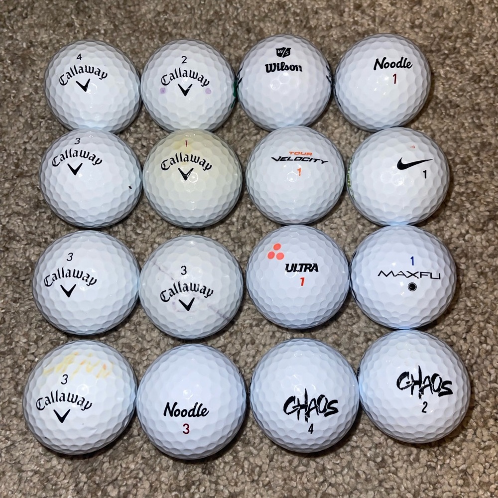 16 Used Golf Balls